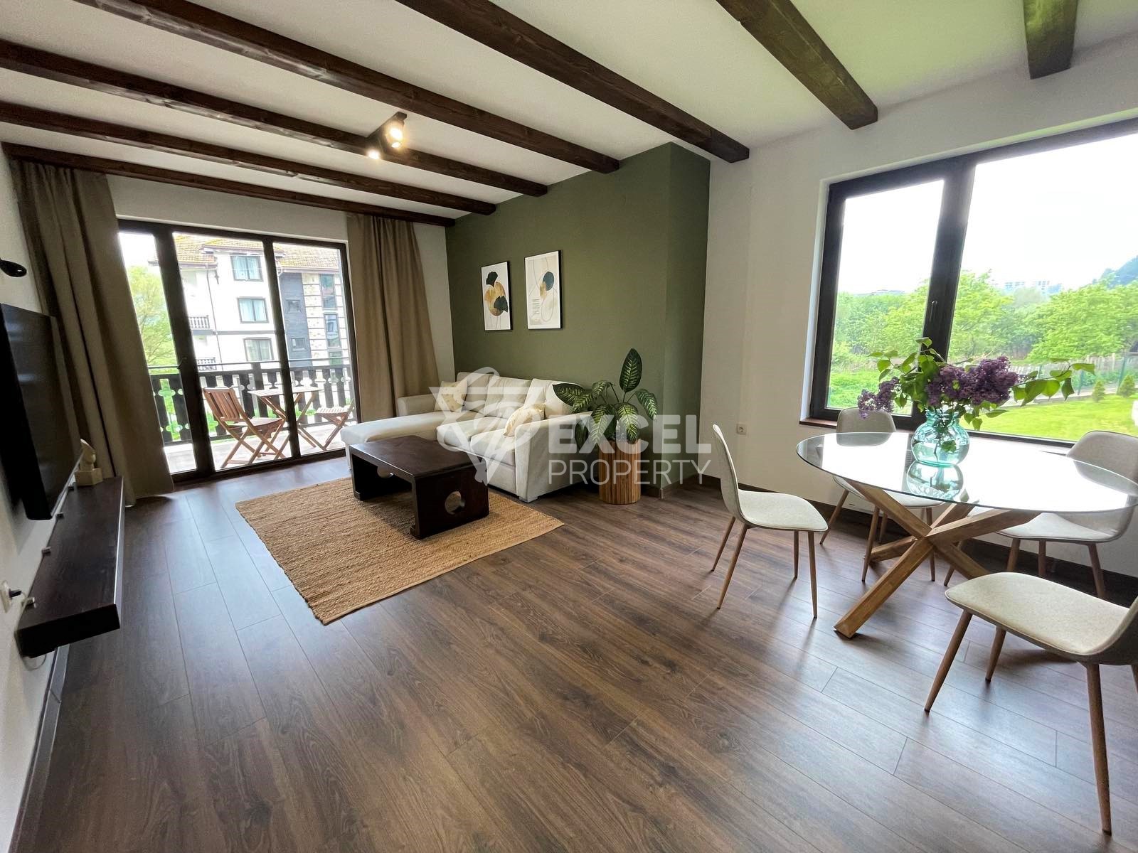 Ново обзавеждане! Двустаен апартамент за продажба в хотелски комплекс "3 Планини"