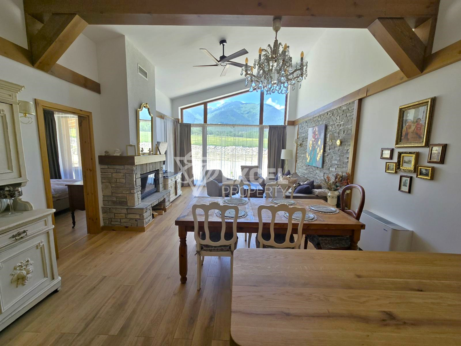 Нова еднофамилна къща в алпийски стил с три спални и голям двор, до Пирин Голф