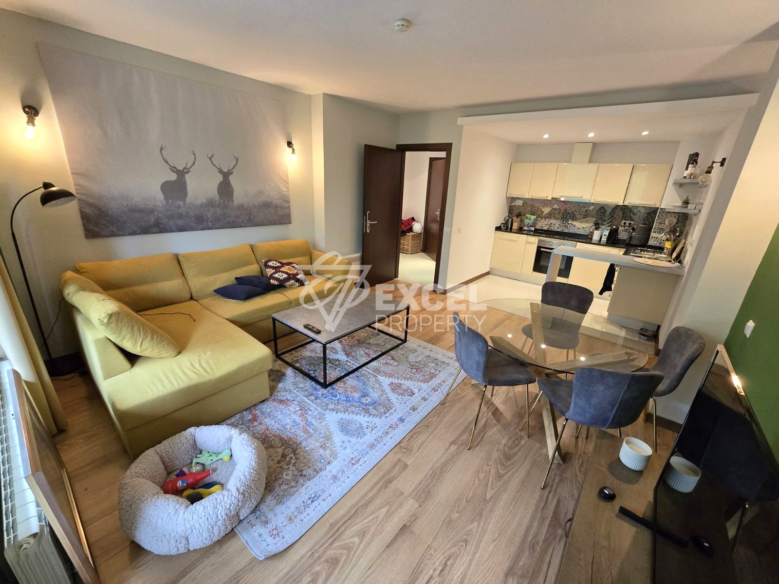 Южен тристаен апартамент с ново обзавеждане и зашеметяваща гледка към Пирин планина