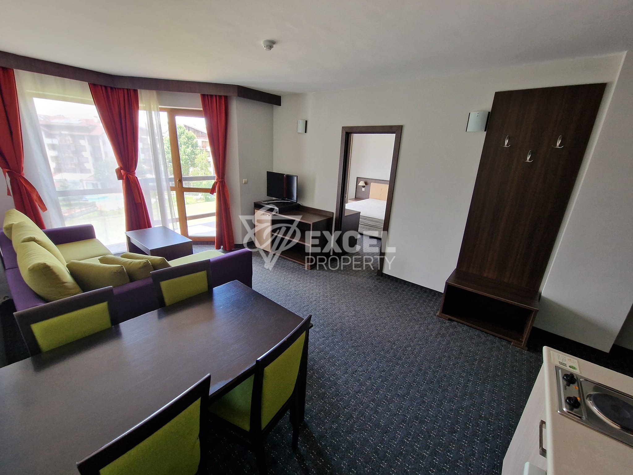 Двустаен апартамент с прекрасна планинска гледка в Банско до Хотел Belvedere, 200 метра от ски лифта