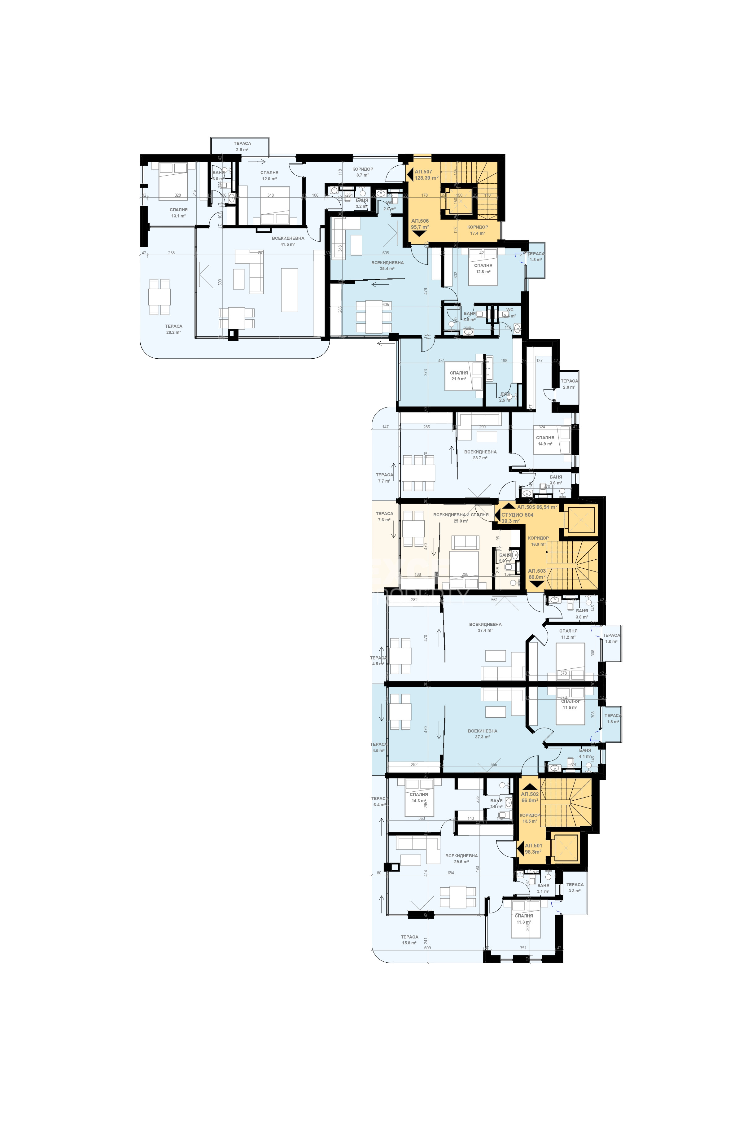 Комплекс Лоджия, Свети Влас - двустаен апартамент с гледка море